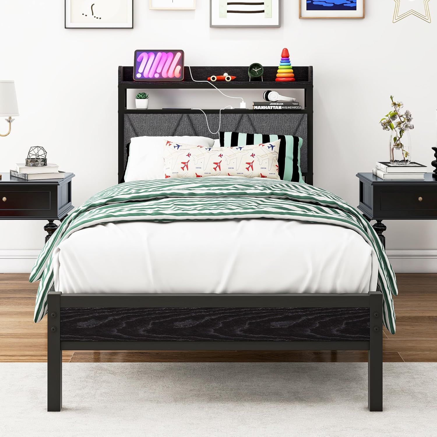 Twin Bed Frame with Headboard (Multiple Available)
