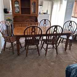 Table and Six Chairs  with China Hutch