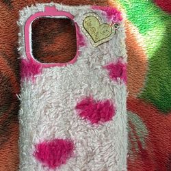 Fluffy Heart Case iPhone 13/14 Pro Max 