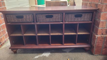 Bench shoe storage.