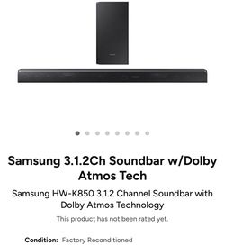 Samsung Soundbar - HW-K850 (Pre-owned)