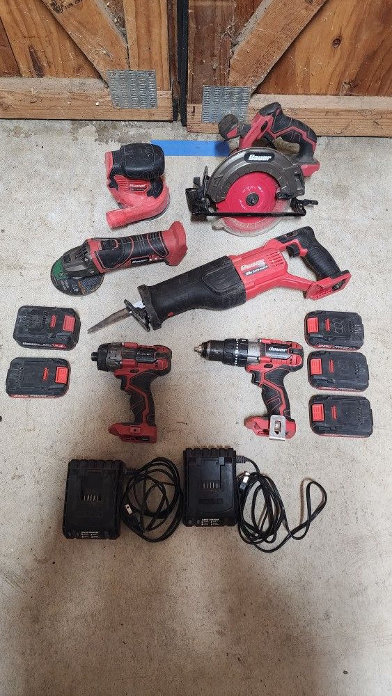 Bauer 13 Piece 20volt Cordeless Power Tool Set