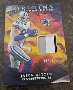 2019 Panini Origins Jason Witten Hometown Roots Patch Number 6/10 Dallas Cowboys