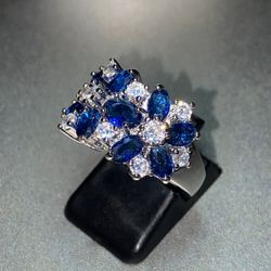 New Women’s 925 Sterling Sapphire Ring