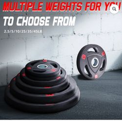 BalanceFrom Cast Iron Olympic Weight, Including 7 Ft Olympic Barbell And Clips, 300 Pounds