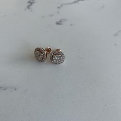 10 Kt Rose Gold Round Diamond earrings
