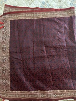 Indian Table Runner Or Light Silk Shawl