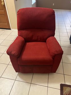 Red Fabric Recliner Chair