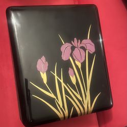 Retro Enamel Iris Keepsake Box 