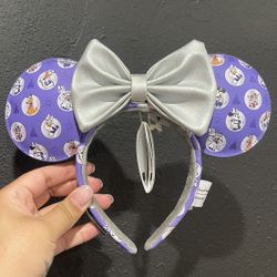 Purple with Silver Bow Disney ears