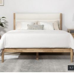 White Wood Queen Bed Frame