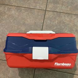 Red Blue 1 Tray Classic Tray Tackle Box. 