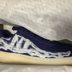 Nike Air Force 1 Low 07 QS Purple Skeleton Halloween Size 12.5 2021