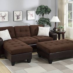 Sectional Sofa Set With Ottoman 