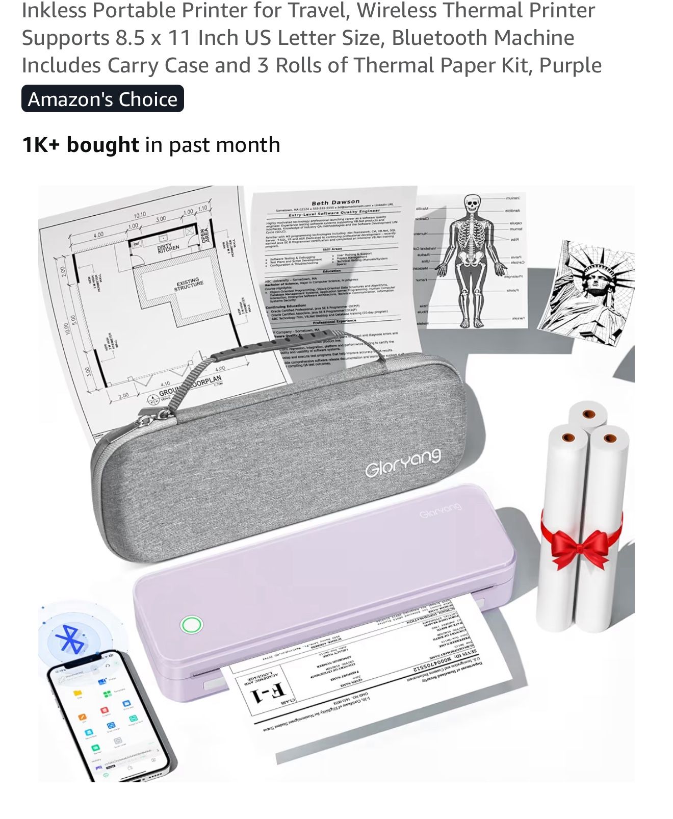 NEW Inkless Bluetooth Printer