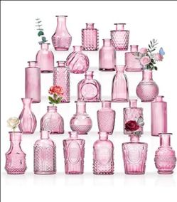 Sawoake 24-Piece Mini Glass Bud Vase Set