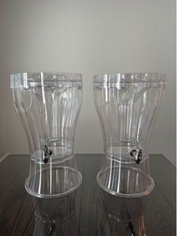 2 Large 3.5-Gallon Beverage Dispensers