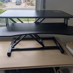 Like New VIVO Pneumatic Standing Desk Converter – $25 (Black, Retails $120+)