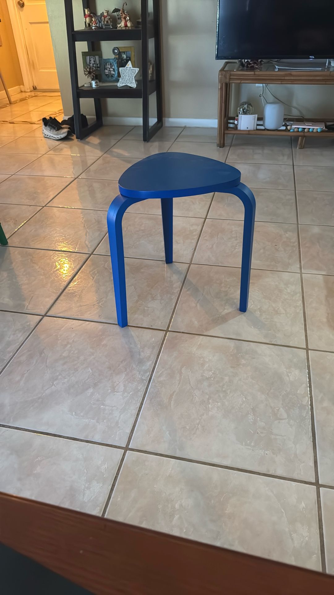 Blue Wooden End Table