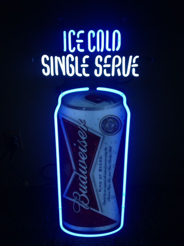 Budweiser Ice Cold Single Serve Neon Light