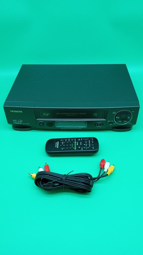 Hitachi, VCR with Remote Control And Cable. Works Great!