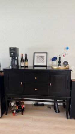 Vintage Black Sideboard / Buffet Cabinet