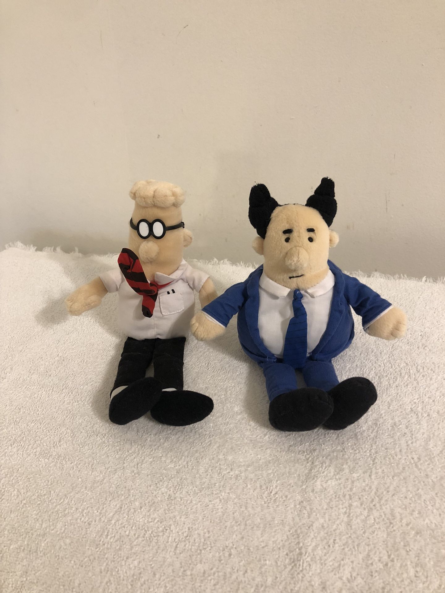 Gund Dilbert Beanie Plush Set Dilbert & Boss 10” Tall