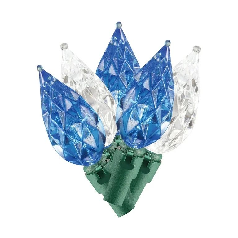 Blue & Cool White Teardrop C6 LED Christmas Lights!  NEW!!
