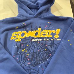 READ DESCRIPTION Tc blue SP5DER hoodie size s