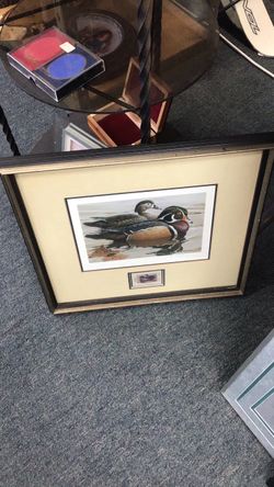 Rob Lawrence Duck Print And Stamp Signed & Framed  17x16 Frame