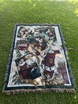 Vintage 1997 Coca Cola Tapestry Blanket