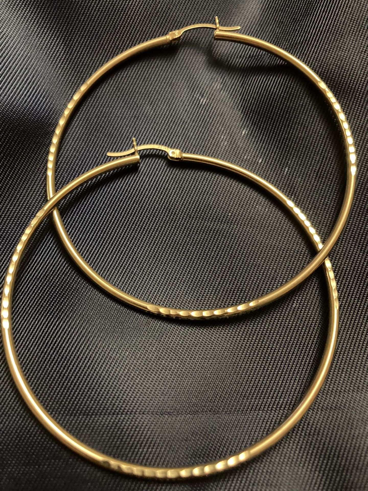 14kt Italian Gold Large Hoops Earrings