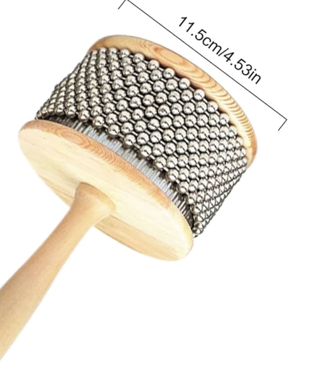 Cabasa Musical Instrument Cabasa 4.5'' Stainless Steel Wood Handle Latin Percussion for Band Music Education, Hand Percussion Instruments