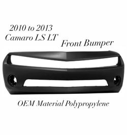 New Front Bumper for Camaro 2010 to 2013 LS and LT OEM Material Polypropylene Black Primed  