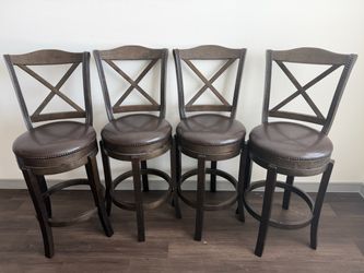 4 Brown, tall bar/dining chair