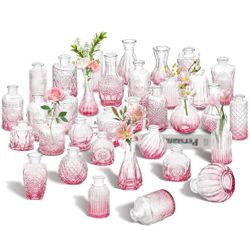 32 Small Clear Vases