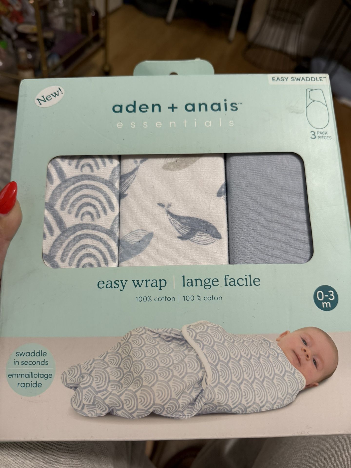 Aden + Anais Easy Swaddle 3-Pack (0–3 Months) – NEW in Box