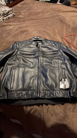 Men leather motorcycle jacket new