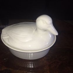 White Covered Pottery DUCK