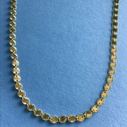 Ladies 18” Necklace Diamond Cut 4mm Discs Good On Solid Sterling Silver Italy 925 *Ship Nationwide Or Pickup Boca Raton