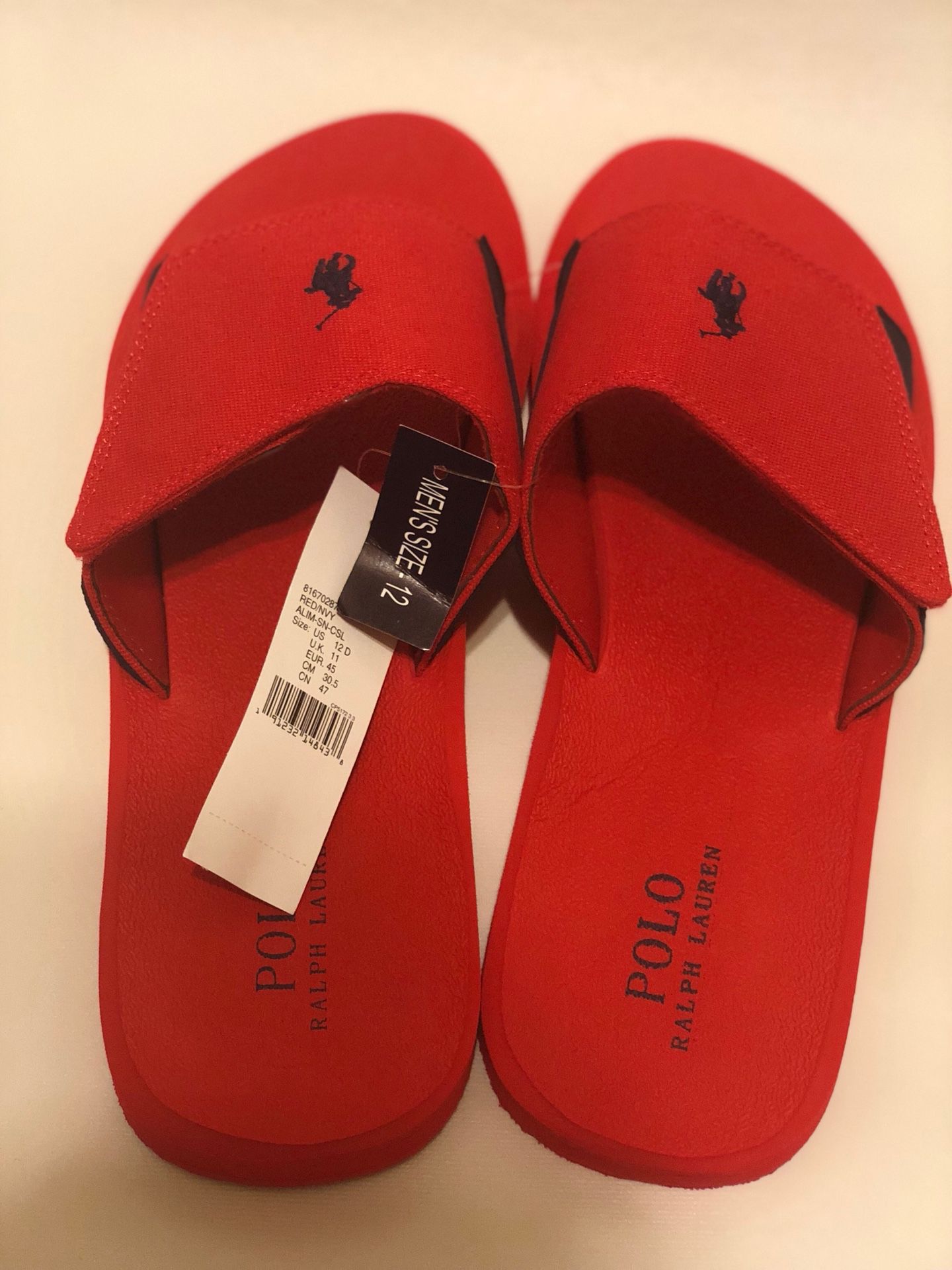 Ralph Lauren Red Polo Slides Size 12