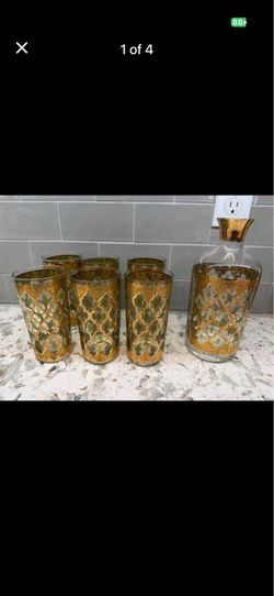 Culver Valencia glasses and decanter