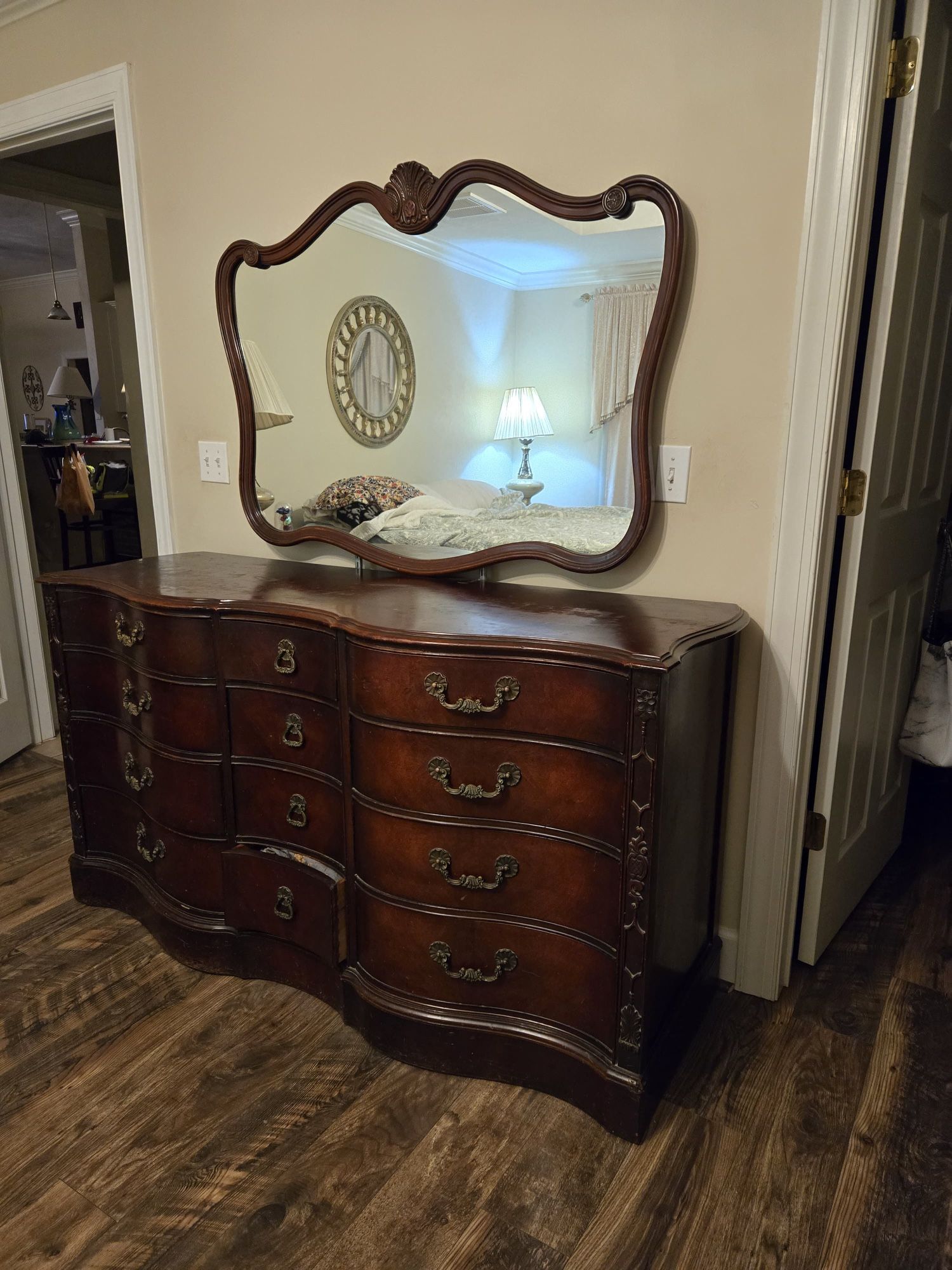 Antique Mahogany Five Piece Bedroom Suite