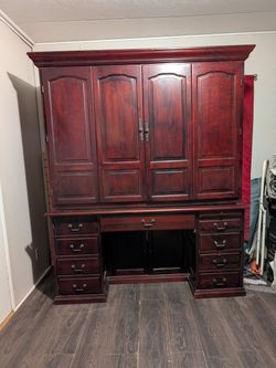 Solid Wood Armoire Desk