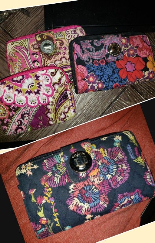 3 Vera Bradley Wallets And Bag