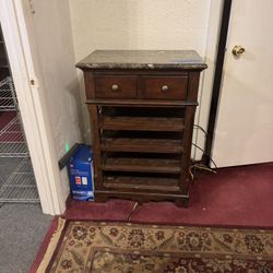 Wine Rack Stand With Marble Top 