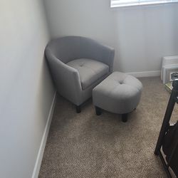 Brand new Barrell Chair with Ottoman