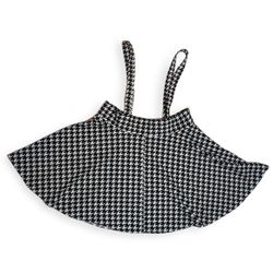 Shein Curve 3XL Black White Houndstooth Overall Dress Romper