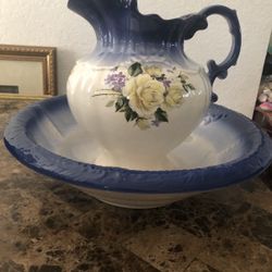  Vintage  Pitcher And Bowl 