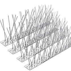 PANGCH Bird Spikes,Stainless Steel Bird Spikes Metal Bird Spikes Fence Spikes Easy to Install - 185 Strips 200.29 Feet Coverage